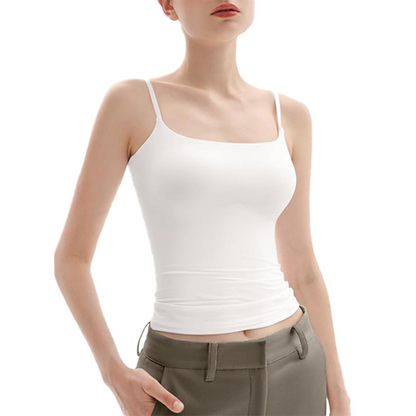 Camiseta sin mangas de tirantes finos de corte entallado para mujer