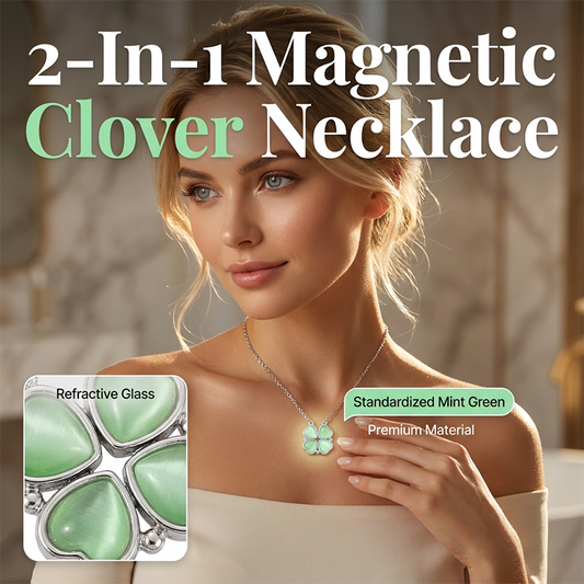 Collar magnético con trébol de cuatro hojas para mujer