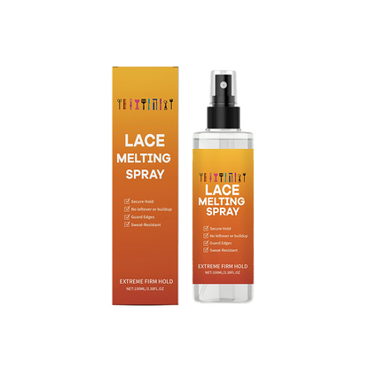 🥳¡OFERTA CALIENTE 2026!🥳💞¡Más de 50.000 vendidos!👵❤️🌪️  ¡Tu peluca permanece perfectamente fija, incluso con viento fuerte! Este spray lace melting hace que la línea del cabello desaparezca como si fuera tuya – nadie lo nota, ¡todos creen que es real