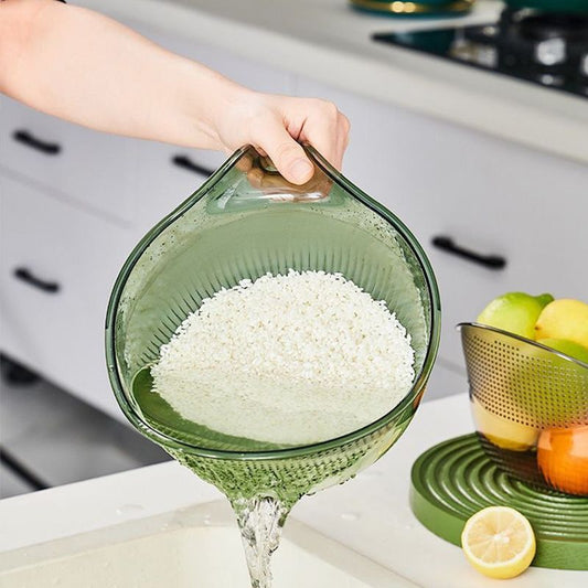 Colador multiusos para lavar arroz con asa