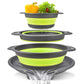 🥗✨ Set de 3 Coladores Plegables con Base – Escurre Frutas, Pastas y Verduras Ocupando Casi Nada al Guardar 🧺💧