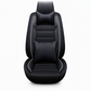 Asiento de coche de cuero de cobertura completa universal cubre todas las estaciones protectores de cojines con diseño de raya horizontal de bloque de color para coches de 5 asientos