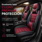 Asiento de coche de cuero de cobertura completa universal cubre todas las estaciones protectores de cojines con diseño de raya horizontal de bloque de color para coches de 5 asientos