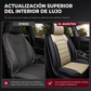 Asiento de coche de cuero de cobertura completa universal cubre todas las estaciones protectores de cojines con diseño de raya horizontal de bloque de color para coches de 5 asientos