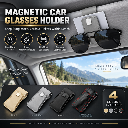 🕶️ Soporte doble para gafas de sol en el coche: clip para gafas y clip para tarjetas o tickets