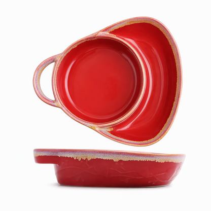 ✨ ¡50 % DE DESCUENTO! Fuente de cerámica retro con compartimentos: diseño vintage en relieve, dos compartimentos para separar salsas y guarniciones, apta para microondas. ¡Una cena elegante para cualquier ocasión! ❤️✅