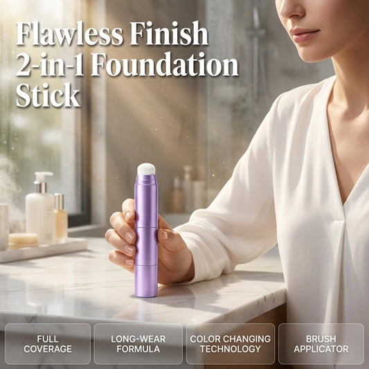 Barra de base de maquillaje 2 en 1 que cambia de color