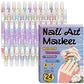 Set de Plumones Doble Punta para Nail Art y Decoración de Uñas